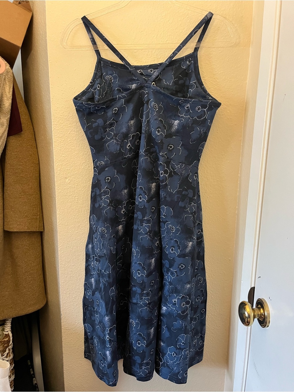Pact Navy Blue solstice Floral Midi Dress size Large Short - Picture 3 of 10